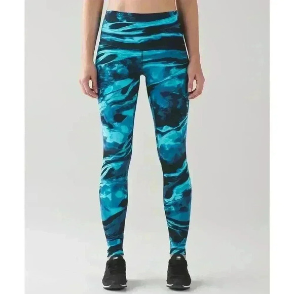 Lululemon Wunder Under Pant Marble Blue Size 10 - Picture 1 of 6